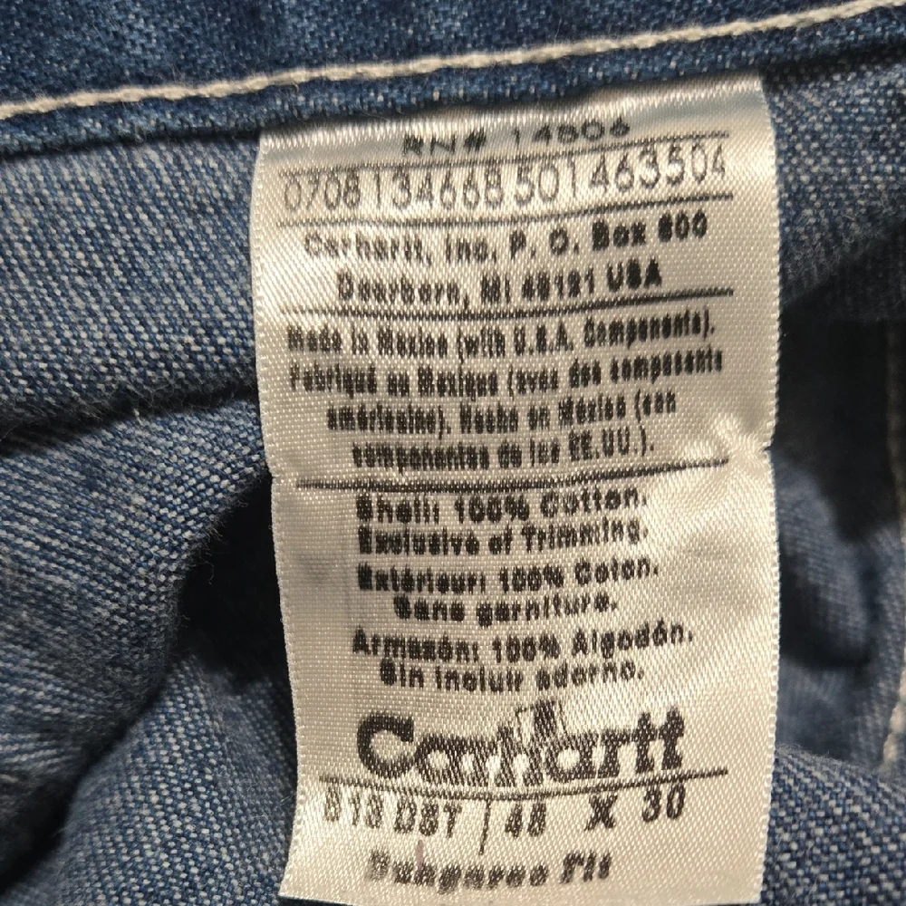 Carhartt Mens Loose Original Fit Carpenter Jeans Deepstone Blue 48x30